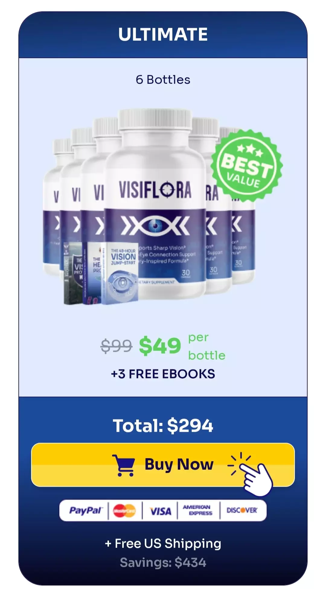 VisiFlora™ 6 bottles pricing